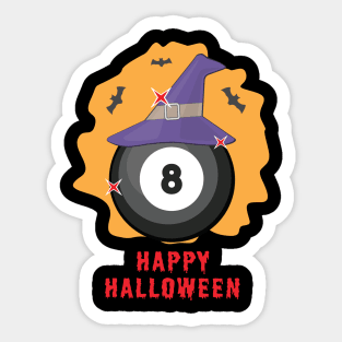 Happy Billiard Halloween - Funny Sticker